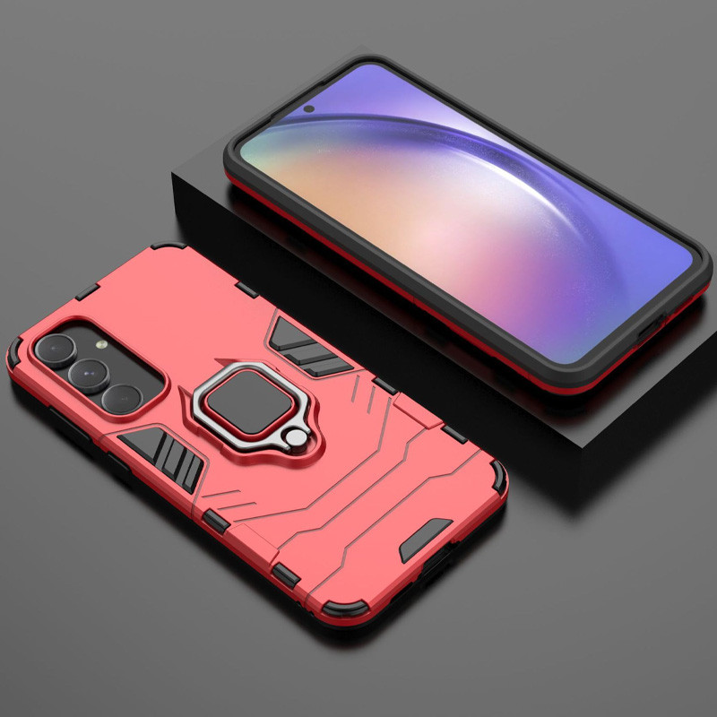 Купить Ударопрочный чехол Transformer Ring for Magnet для Samsung Galaxy A35 (Красный / Dante Red) на vchehle.ua