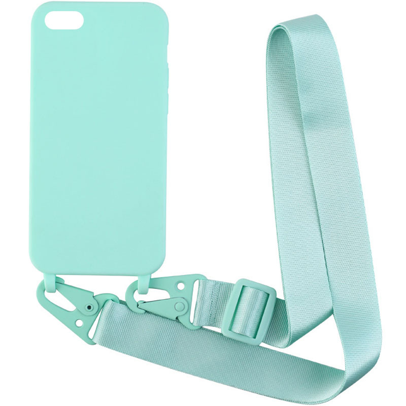 

Чехол Crossbody с длинным цветным ремешком для iPhone 7 (4.7'') (Бирюзовый) 1187267