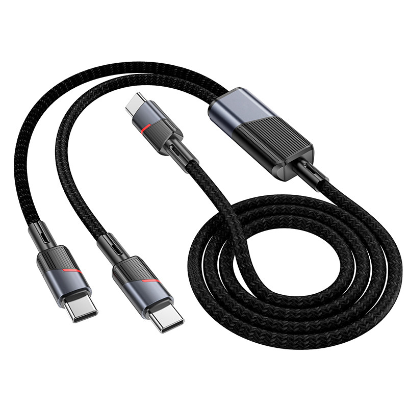 Фото Дата кабель Hoco U139 Type-C to Type-C/Type-C 100W (1.2m) (Black) в маназині vchehle.ua