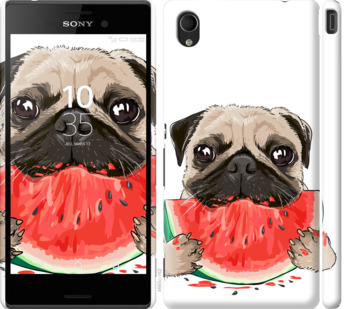 

Чехол Мопс и арбуз для Sony Xperia M4 Aqua E2312 843681
