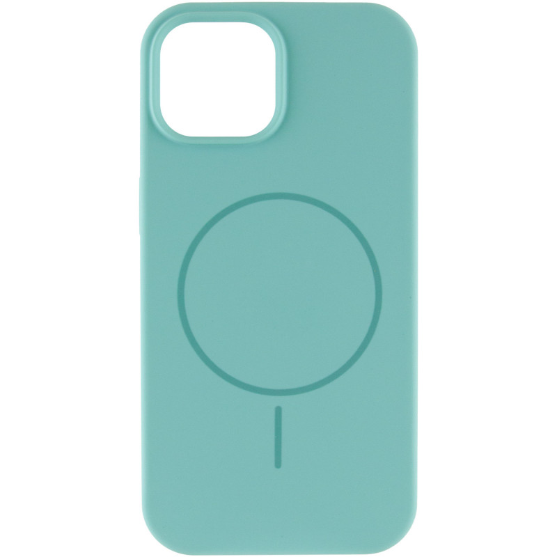 Фото Чохол Silicone Case Full Protective (AA) NO LOGO with Magnetic Safe на Apple iPhone 15 (6.1") (Бірюзовий / Marine Green) на vchehle.ua