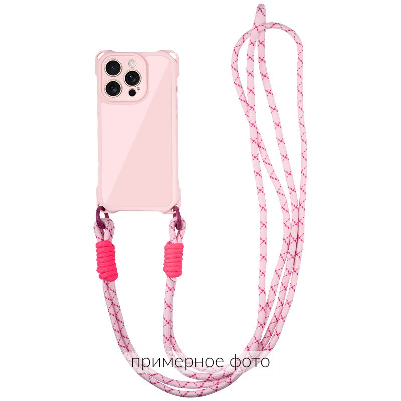 Чохол TPU CrossBody with straps на Apple iPhone 16e (6.1") (Pink)