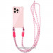 Чохол TPU CrossBody with straps на Apple iPhone 16e (6.1") (Pink)