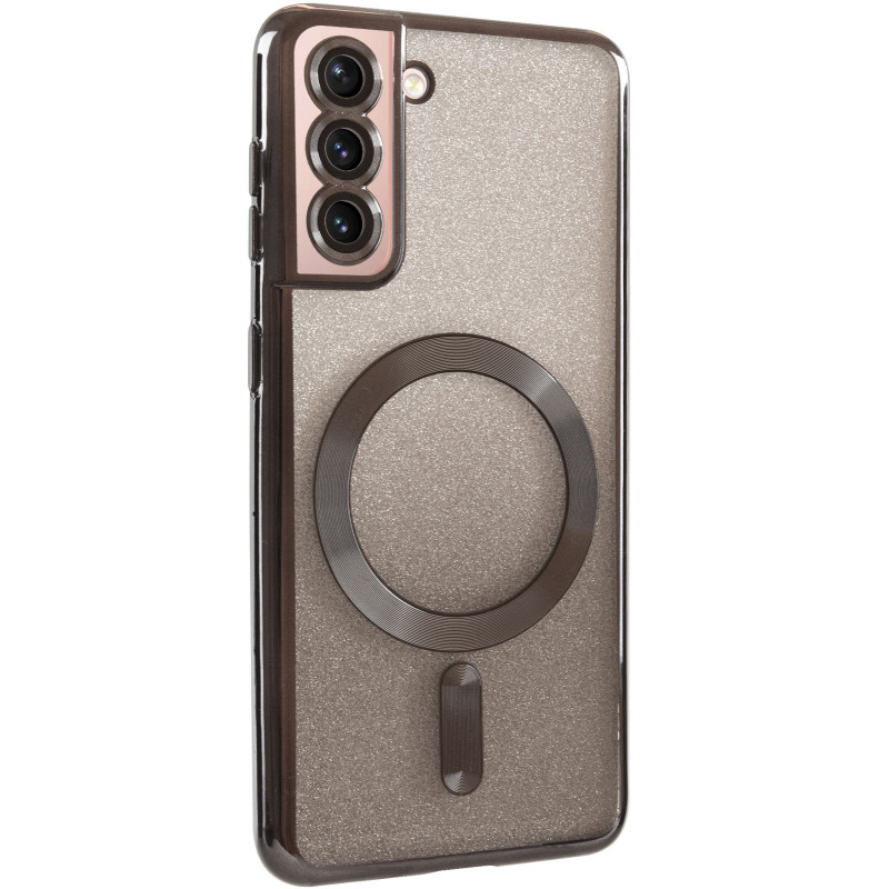TPU чехол Delight case with Magnetic Safe с защитными линзами на камеру для Samsung Galaxy S21 FE (Черный / Black)
