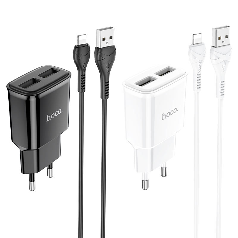 СЗУ Hoco C88A Star round 2.4A (2USB-A) + кабель USB to Lightning