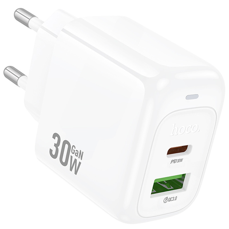 СЗУ Hoco CS55A Surplus PD30W+QC3.0 (1USB-A/1C) (White) в магазине vchehle.ua