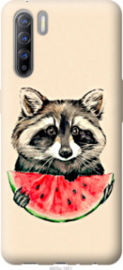 Чехол Енотик с арбузом для Oppo A91