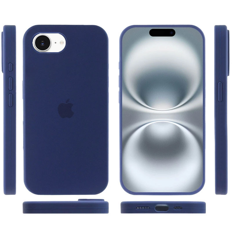 Чехол Silicone Case Full Protective (AA) для Apple iPhone 16e (6.1") (Синий / Deep navy) в магазине vchehle.ua