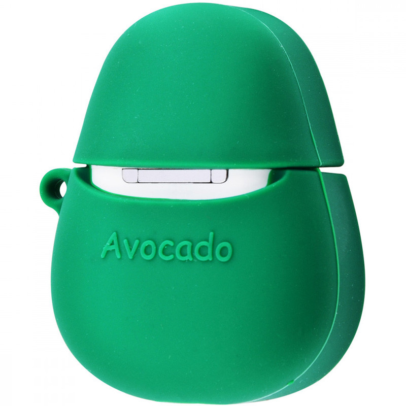 Фото Силиконовый футляр Fruits series with Sparkles & Water для наушников AirPods 1/2 + кольцо (Avocado / Зеленый) на vchehle.ua