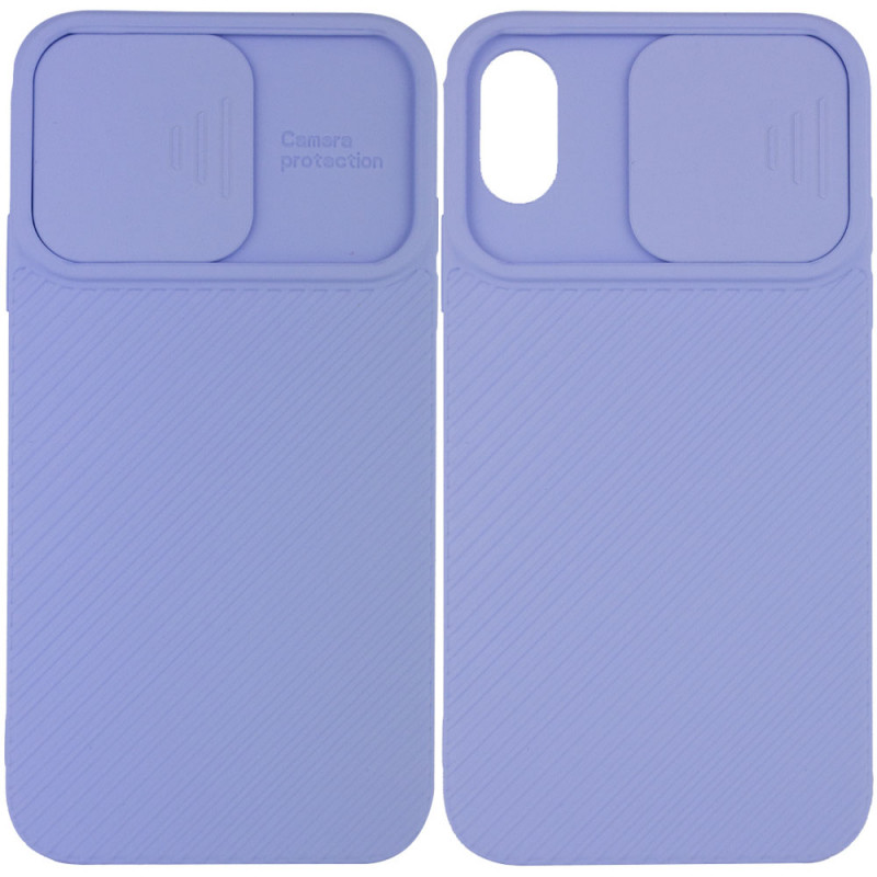 Чохол Camshield Square TPU зі шторкою для камери на Apple iPhone XS Max (6.5") (Блакитний)