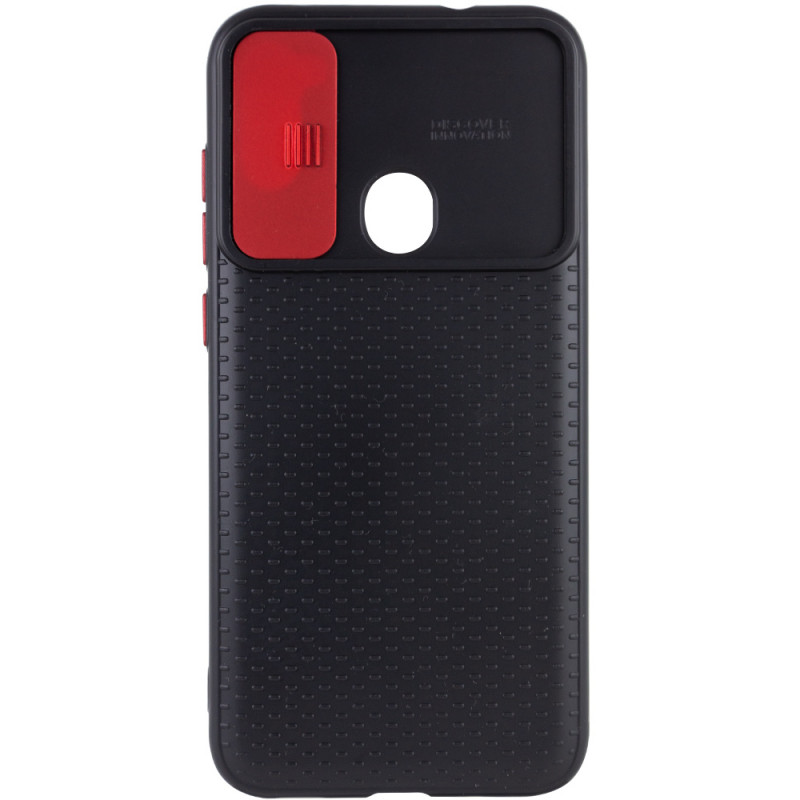 Фото Чехол Camshield Black TPU со шторкой защищающей камеру для Samsung Galaxy A11 / M11 (Черный / Красный) на vchehle.ua