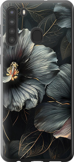 Чохол Чорні квіти на Samsung Galaxy A21