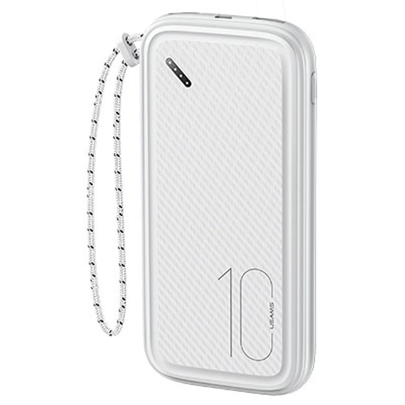 Портативний ЗП Power bank Usams US-CD150 PB56 with Lanyard 10000 mAh (Білий)