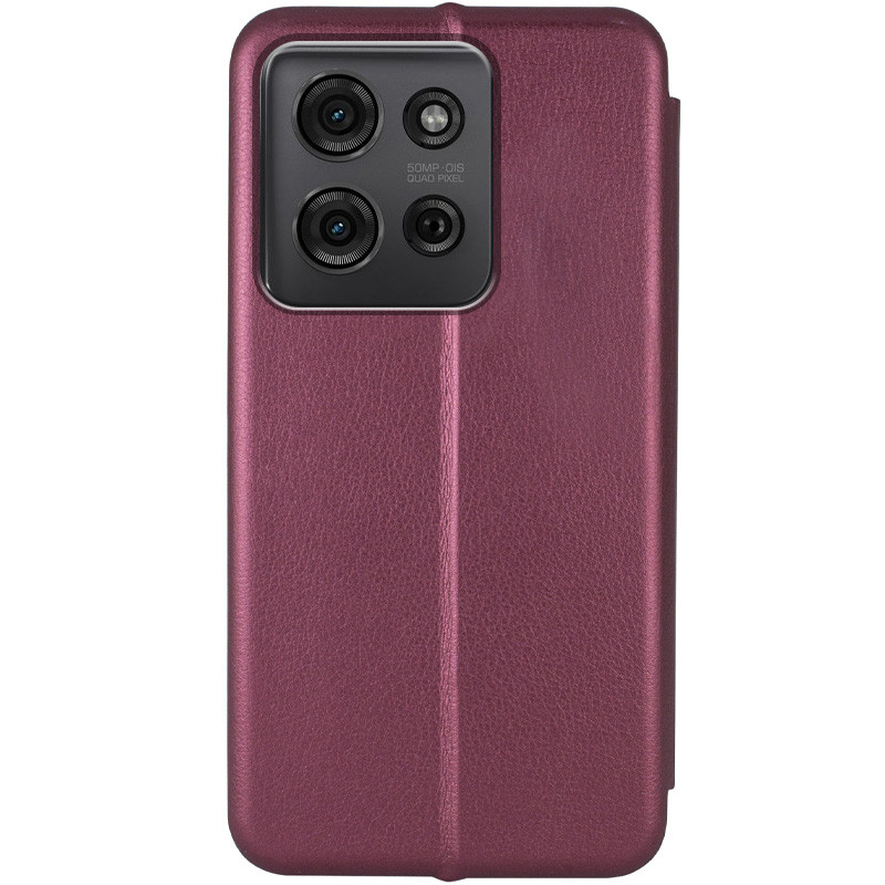 Фото Кожаный чехол-книжка Classy для Motorola Moto G75 5G (Бордовый) на vchehle.ua