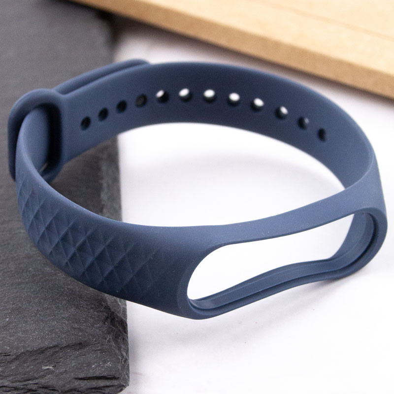 Купити Ремінець Rhomb для Xiaomi Mi Band 3/4 (Темно синій ) на vchehle.ua