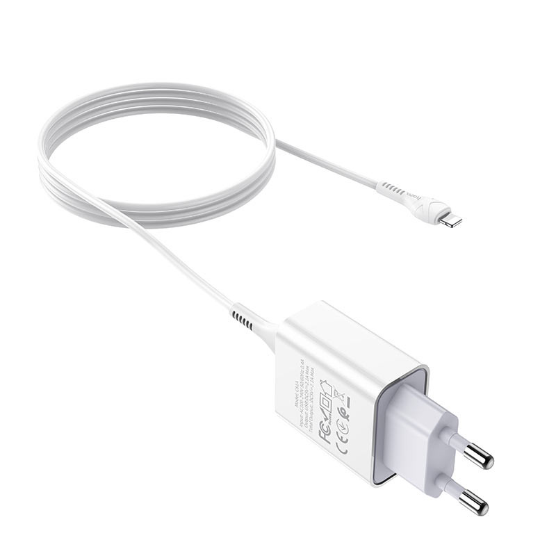 МЗП HOCO C81A (1USB/2.1A) + Ligthning (Білий) в магазині vchehle.ua