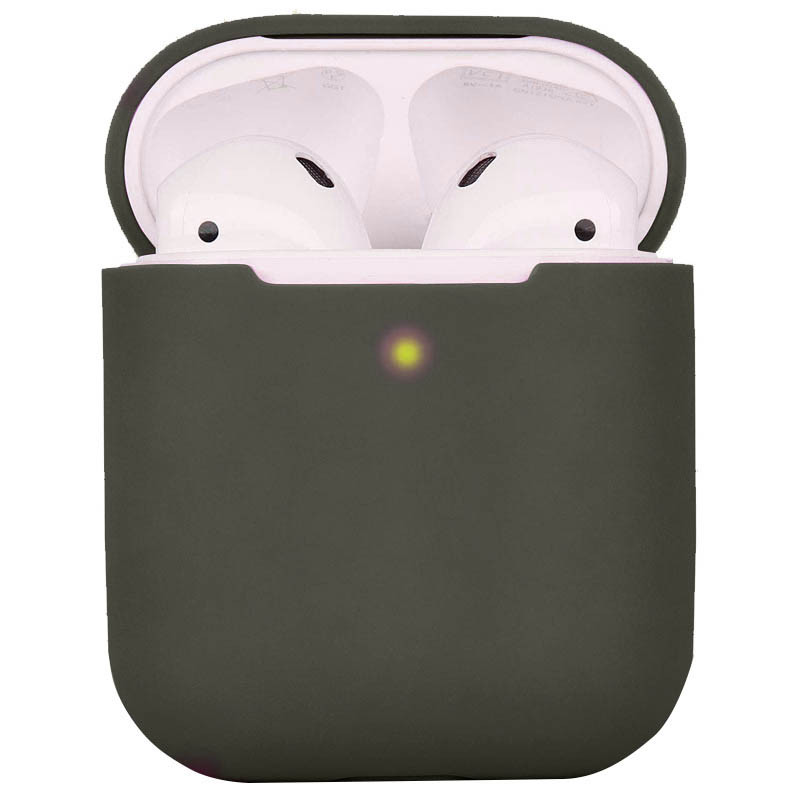 

Силіконовий футляр для навушників AirPods 1/2 (Сірий / Olive) 1212881