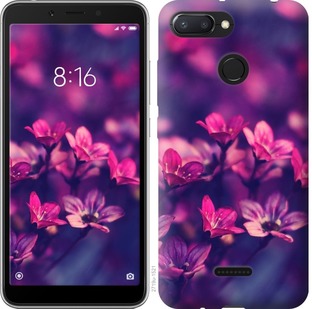 Чехол Пурпурные цветы для Xiaomi Redmi 6