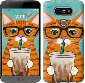 Чохол Зеленоокий кіт в окулярах для LG H860 G5 