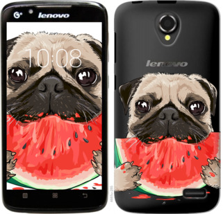 

Чохол Мопс і кавун на Lenovo A388t 843554