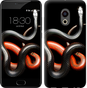 

Чохол Червоно-чорна змія на чорному тлі на Meizu Pro 6 482173