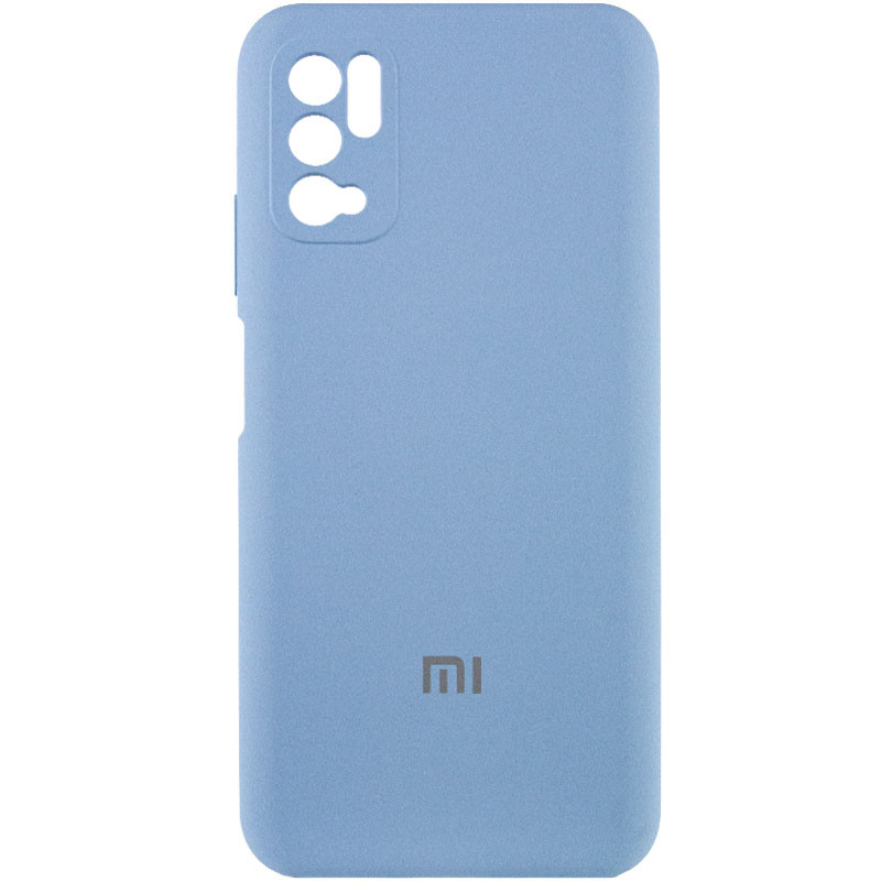 Чехол Silicone Cover Full Camera (AA) для Xiaomi Redmi Note 10 5G / Poco M3 Pro (Голубой / Lilac Blue)