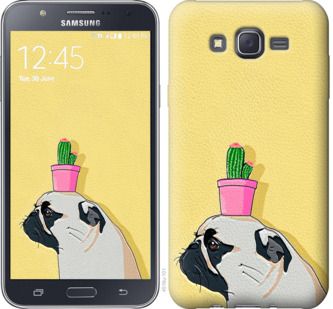 

Чехол Мопс с кактусом для Samsung Galaxy J7 J700H 795434