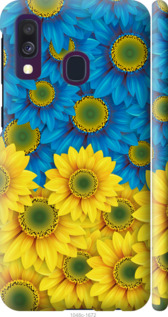 Чохол Жовто-блакитні квіти на Samsung Galaxy A40 2019 A405F