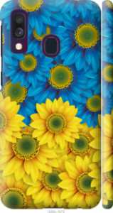 Чехол Жёлто-голубые цветы для Samsung Galaxy A40 2019 A405F