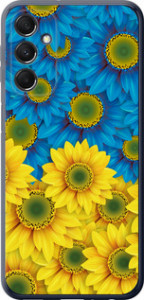 Чехол Жёлто-голубые цветы для Samsung Galaxy M34 5G