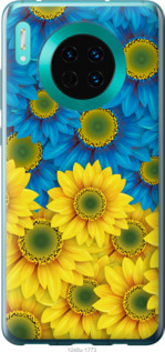 Чехол Жёлто-голубые цветы для Huawei Mate 30