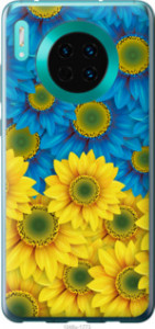 Чехол Жёлто-голубые цветы для Huawei Mate 30