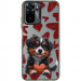 TPU+PC чехол TakiTaki Love magic glow для Xiaomi Redmi Note 10 / Note 10s (Lovely dog / Black)