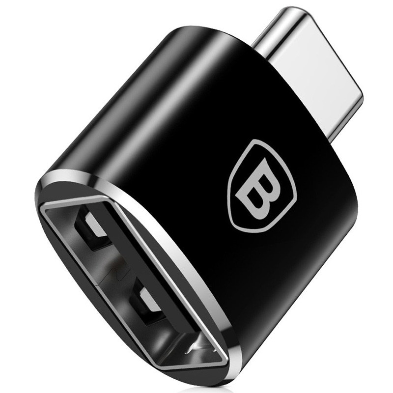 Фото Перехідник Baseus USB Female To Type-C Male Adapter Converter (CATOTG) (Чорний) на vchehle.ua