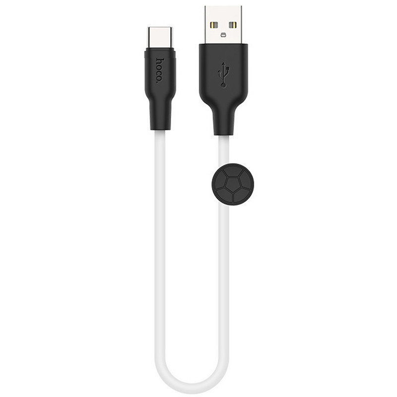 Дата кабель Hoco X21 Plus Silicone Type-C Cable (0.25m) (Черный / Белый)