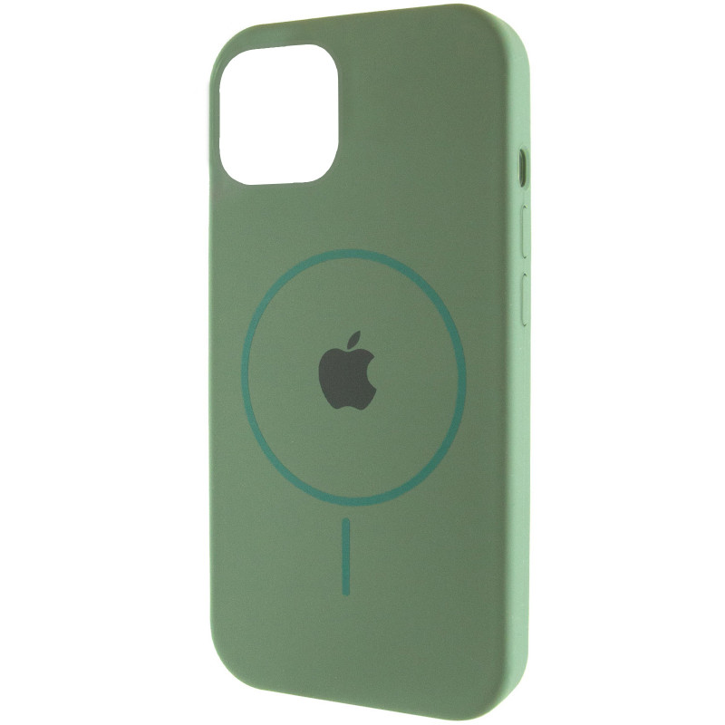 Чохол Silicone Case Full Protective (AA) with Magnetic Safe на Apple iPhone 11 Pro Max (6.5") (Зелений / Pine green)