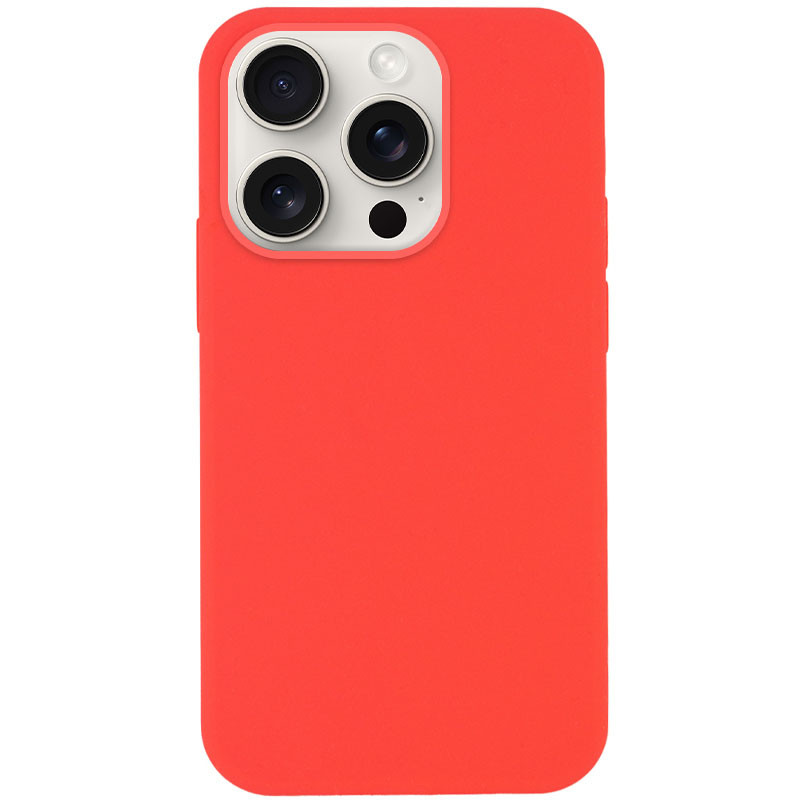 Чехол Silicone Case Full Protective (AA) NO LOGO для Apple iPhone 16 Pro (6.3") (Арбузный / Watermelon red)