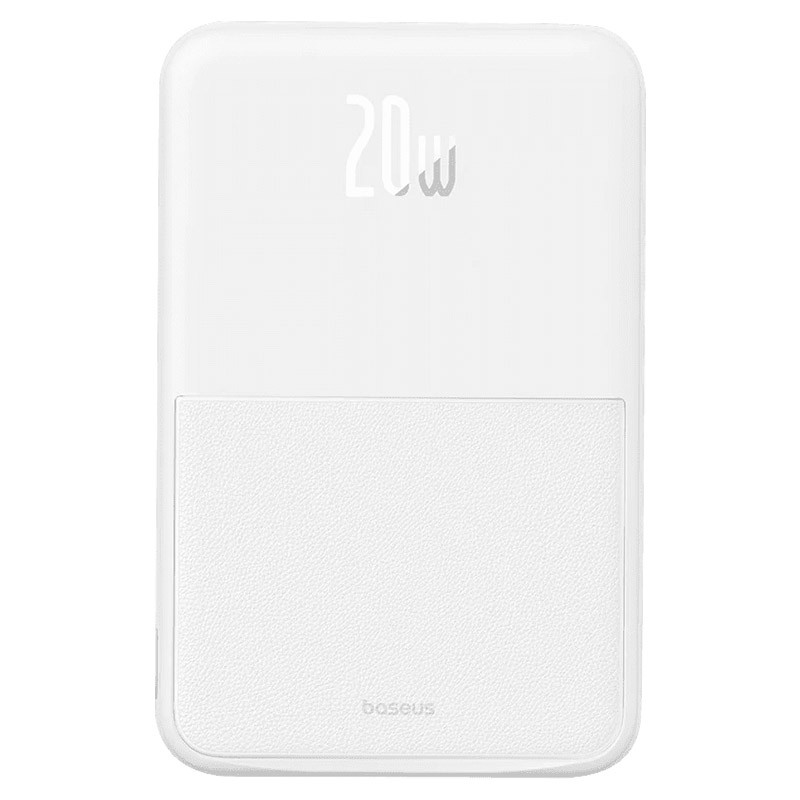 Купить Портативное ЗУ Power Bank Baseus MagPro Magnetic Bracket PD20W с БЗУ 5000mAh PPCXZ05 (White) на vchehle.ua