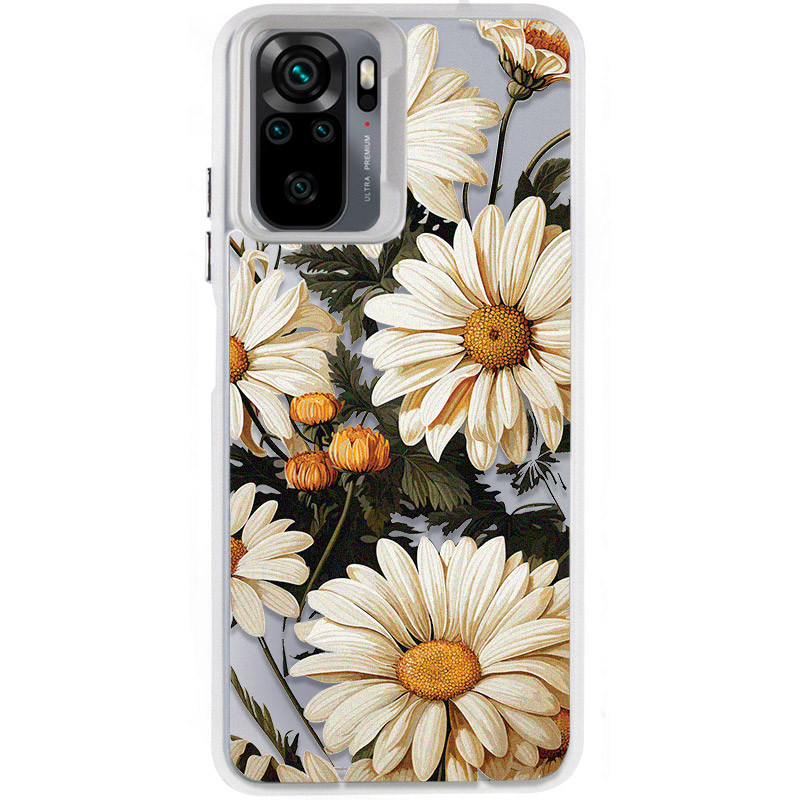 TPU+PC чехол TakiTaki Magic glow для Xiaomi Redmi Note 10 / Note 10s (Chamomile / White)