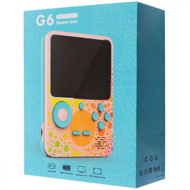 Заказать Портативная игровая консоль G6 3.5 дюйма + Power Bank 6000 mAh (Pink) на vchehle.ua