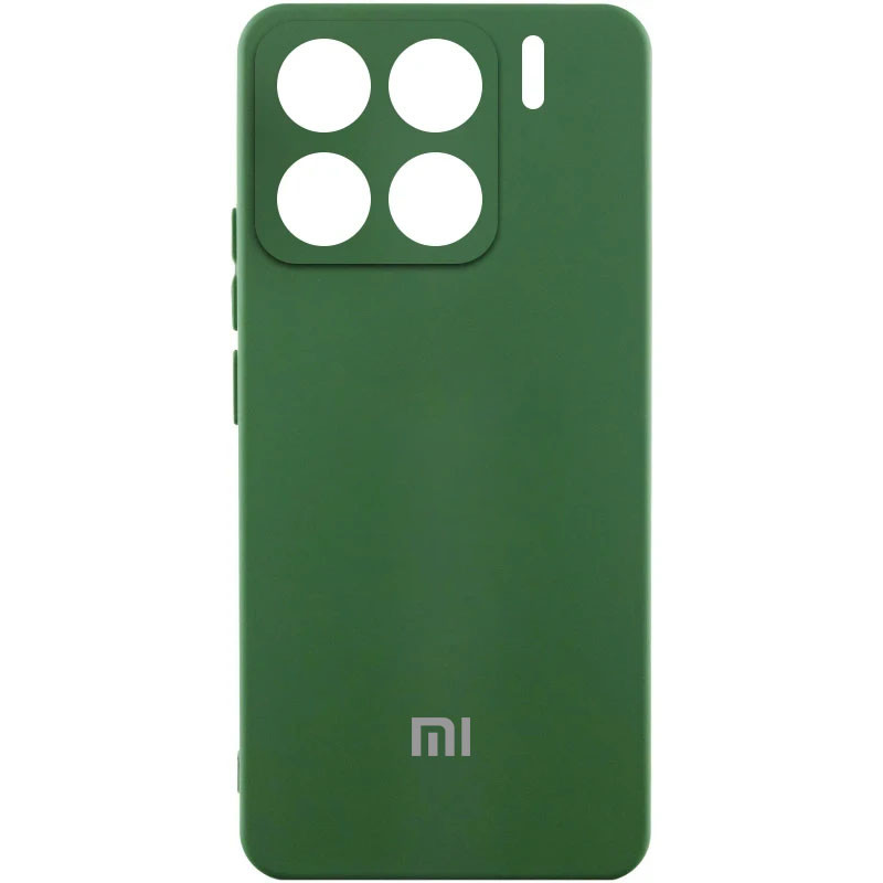 Чехол Silicone Cover Lakshmi Full Camera (AA) with logo для Xiaomi 15 (Зеленый / Dark green)