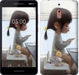 

Чехол Милая девочка с зайчиком для Nokia 2.1 669376