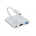 Переходник HUB Hoco HB14 Type-C to USB3.0+HDMI+PD (Стальной)