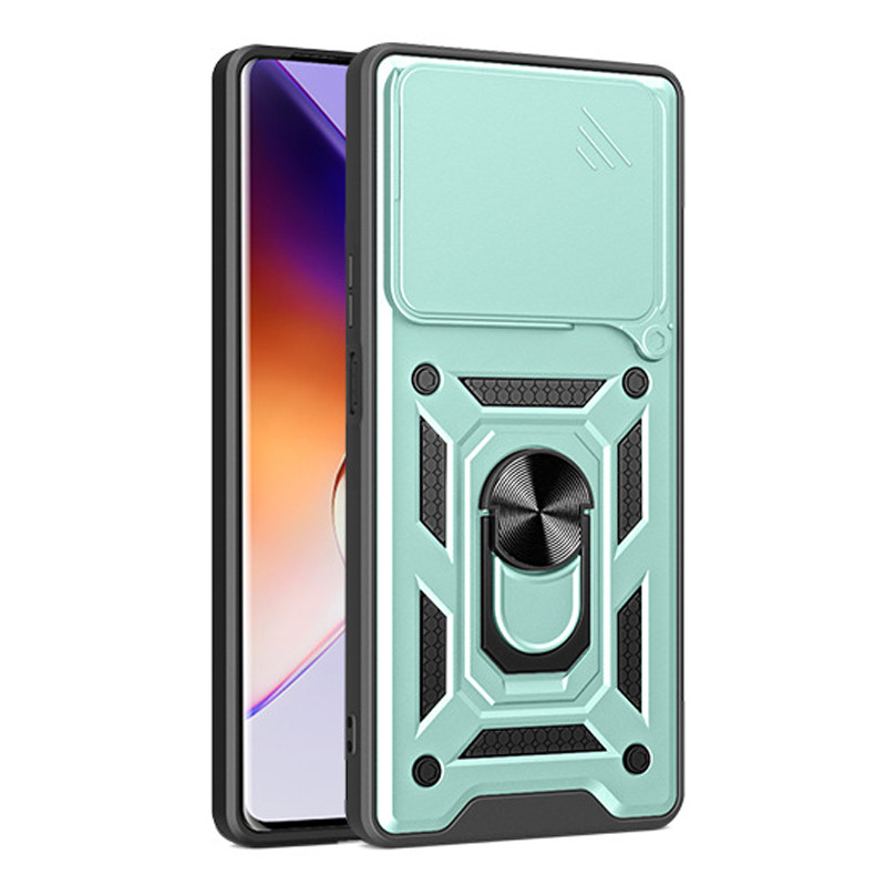 Фото Ударостійкий чохол Camshield Serge Ring на Xiaomi Poco M7 Pro 5G (Зелений) на vchehle.ua