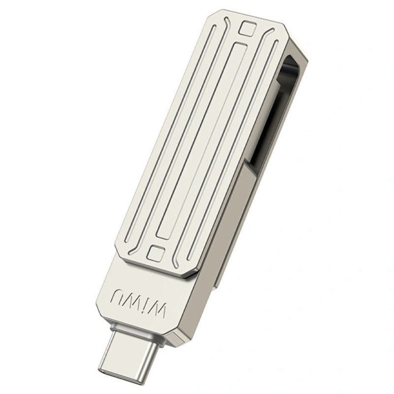 Флеш-накопичувач Wiwu Wi-FD001 3in1 (USB-A/C/L) USB 3.0 — 32GB (Silver) в магазині vchehle.ua