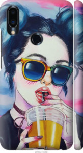 Чехол Арт-девушка в очках для Meizu Note 9
