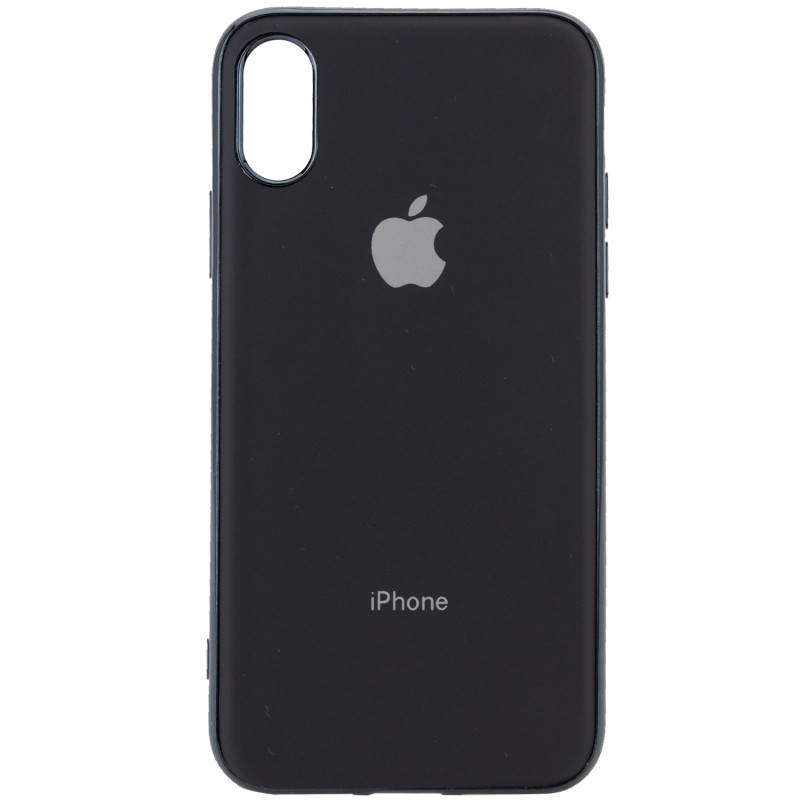 TPU чехол Matte LOGO для Apple iPhone X / XS (5.8") (Черный / Black)