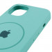 Чехол Silicone Case Full Protective (AA) with Magnetic Safe для Apple iPhone 11 Pro Max (6.5") (Бирюзовый / Marine Green) в магазине vchehle.ua