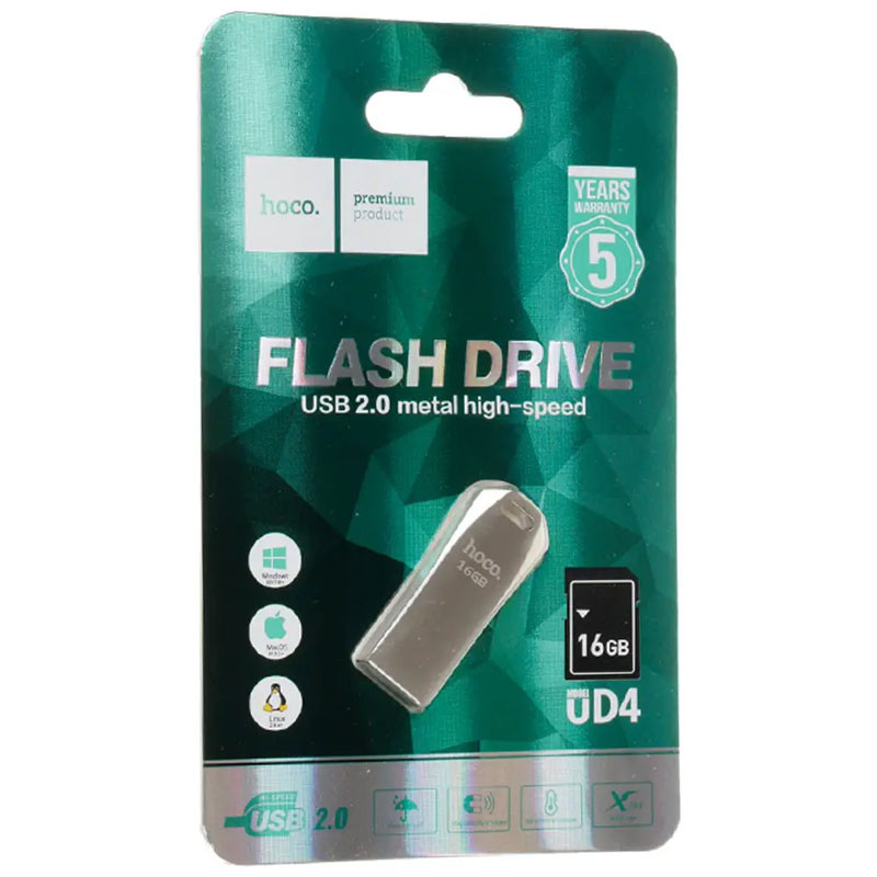 Фото Флеш-накопитель Hoco UD4 USB 2.0 – 16GB (Серебряный) на vchehle.ua
