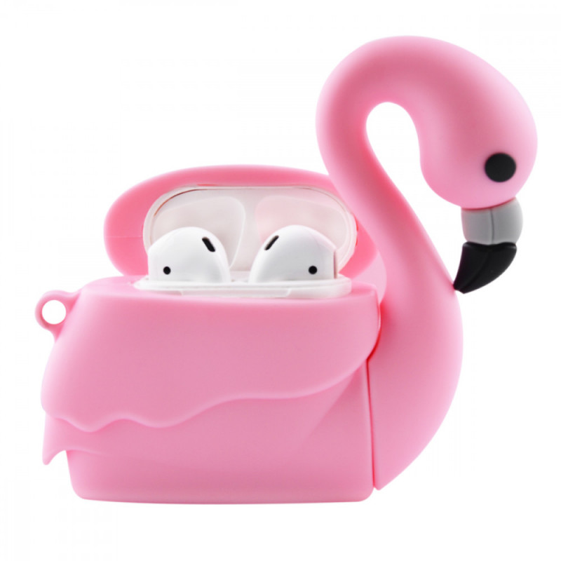 Силиконовый футляр Pink Flamingo для наушников AirPods 1/2